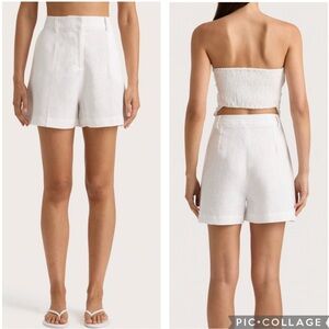 Faithfull The Brand Antibes Linen Shorts White US‎ 10